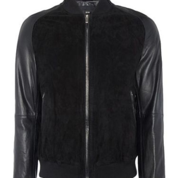 Hugo Boss Mornas lamb leather and goat suede bombe